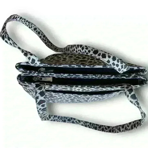 Cheetah‎ Y2K Shoulder Bag Nylon Animal Print Tote Organizer Zipper Multi Pockets - Picture 8 of 11